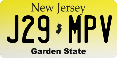 NJ license plate J29MPV