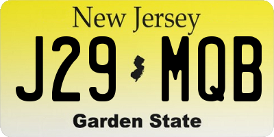 NJ license plate J29MQB