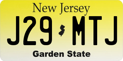 NJ license plate J29MTJ