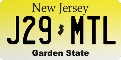 NJ license plate J29MTL