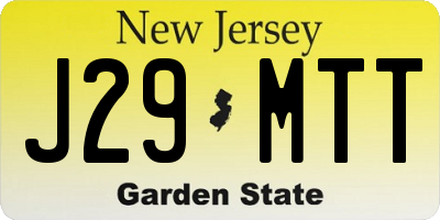 NJ license plate J29MTT