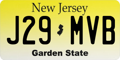 NJ license plate J29MVB