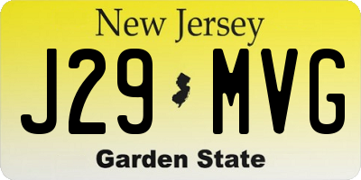 NJ license plate J29MVG
