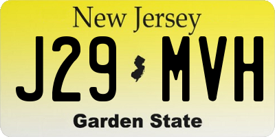 NJ license plate J29MVH