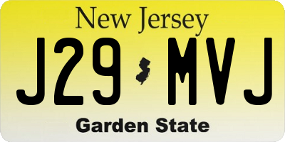 NJ license plate J29MVJ