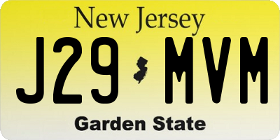 NJ license plate J29MVM
