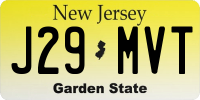 NJ license plate J29MVT