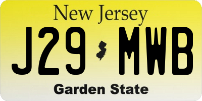 NJ license plate J29MWB