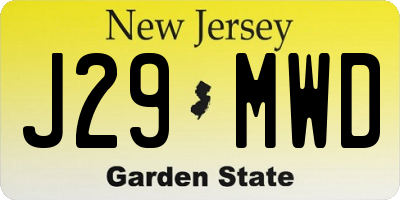 NJ license plate J29MWD