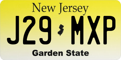 NJ license plate J29MXP