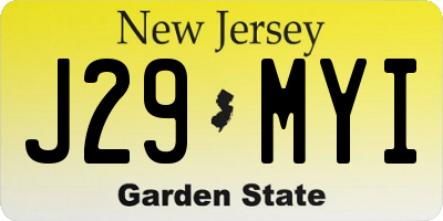 NJ license plate J29MYI