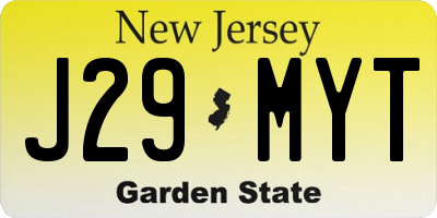 NJ license plate J29MYT