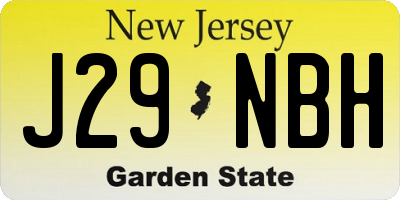 NJ license plate J29NBH