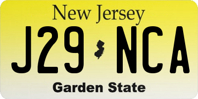 NJ license plate J29NCA