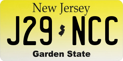 NJ license plate J29NCC