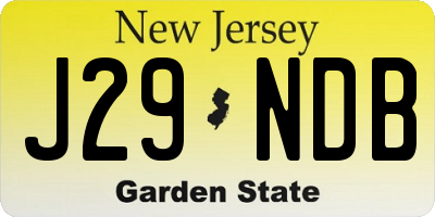 NJ license plate J29NDB