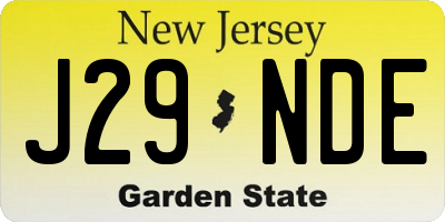 NJ license plate J29NDE