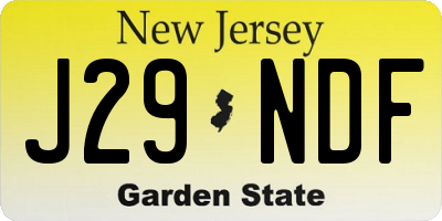 NJ license plate J29NDF