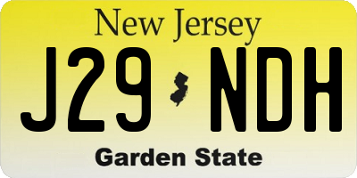 NJ license plate J29NDH