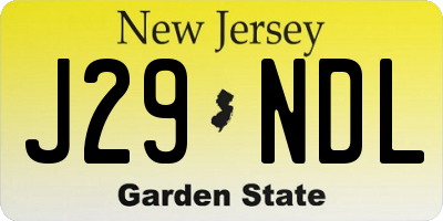 NJ license plate J29NDL