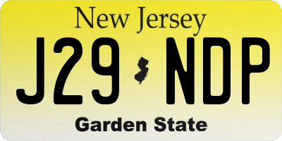NJ license plate J29NDP