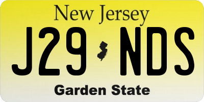 NJ license plate J29NDS