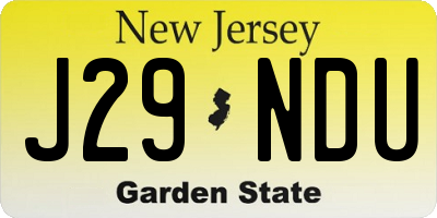 NJ license plate J29NDU