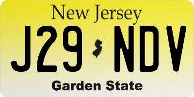 NJ license plate J29NDV