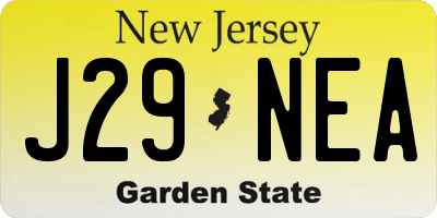 NJ license plate J29NEA