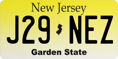 NJ license plate J29NEZ