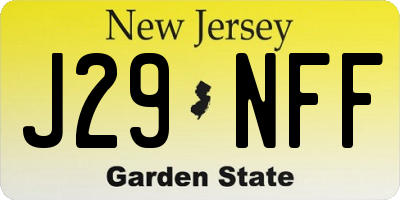 NJ license plate J29NFF