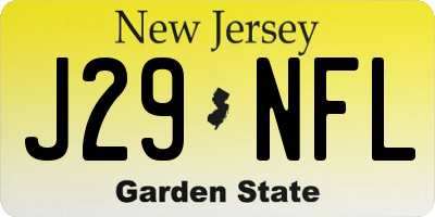 NJ license plate J29NFL