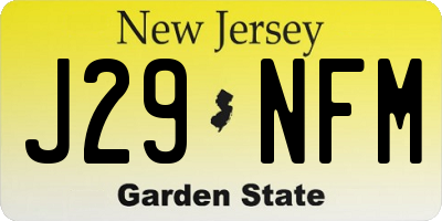 NJ license plate J29NFM