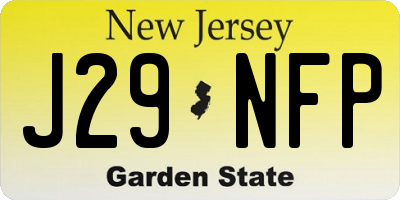 NJ license plate J29NFP