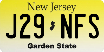 NJ license plate J29NFS