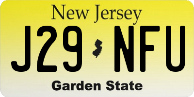 NJ license plate J29NFU