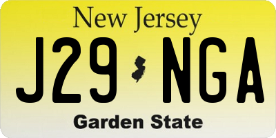 NJ license plate J29NGA