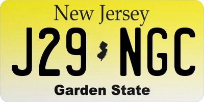NJ license plate J29NGC