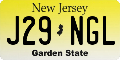 NJ license plate J29NGL