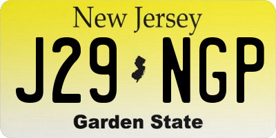 NJ license plate J29NGP