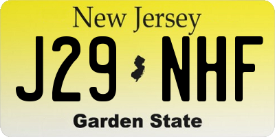 NJ license plate J29NHF