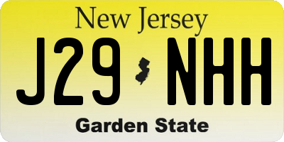 NJ license plate J29NHH