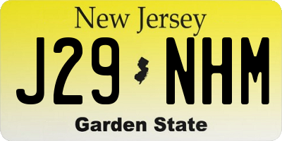 NJ license plate J29NHM