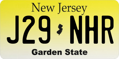 NJ license plate J29NHR