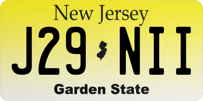 NJ license plate J29NII