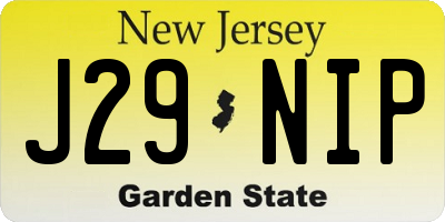 NJ license plate J29NIP