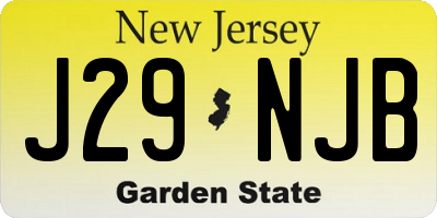 NJ license plate J29NJB