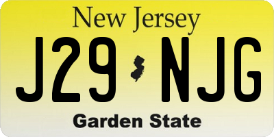 NJ license plate J29NJG