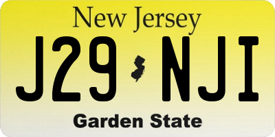 NJ license plate J29NJI