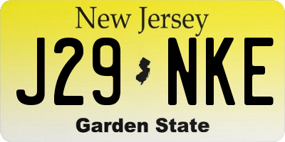 NJ license plate J29NKE